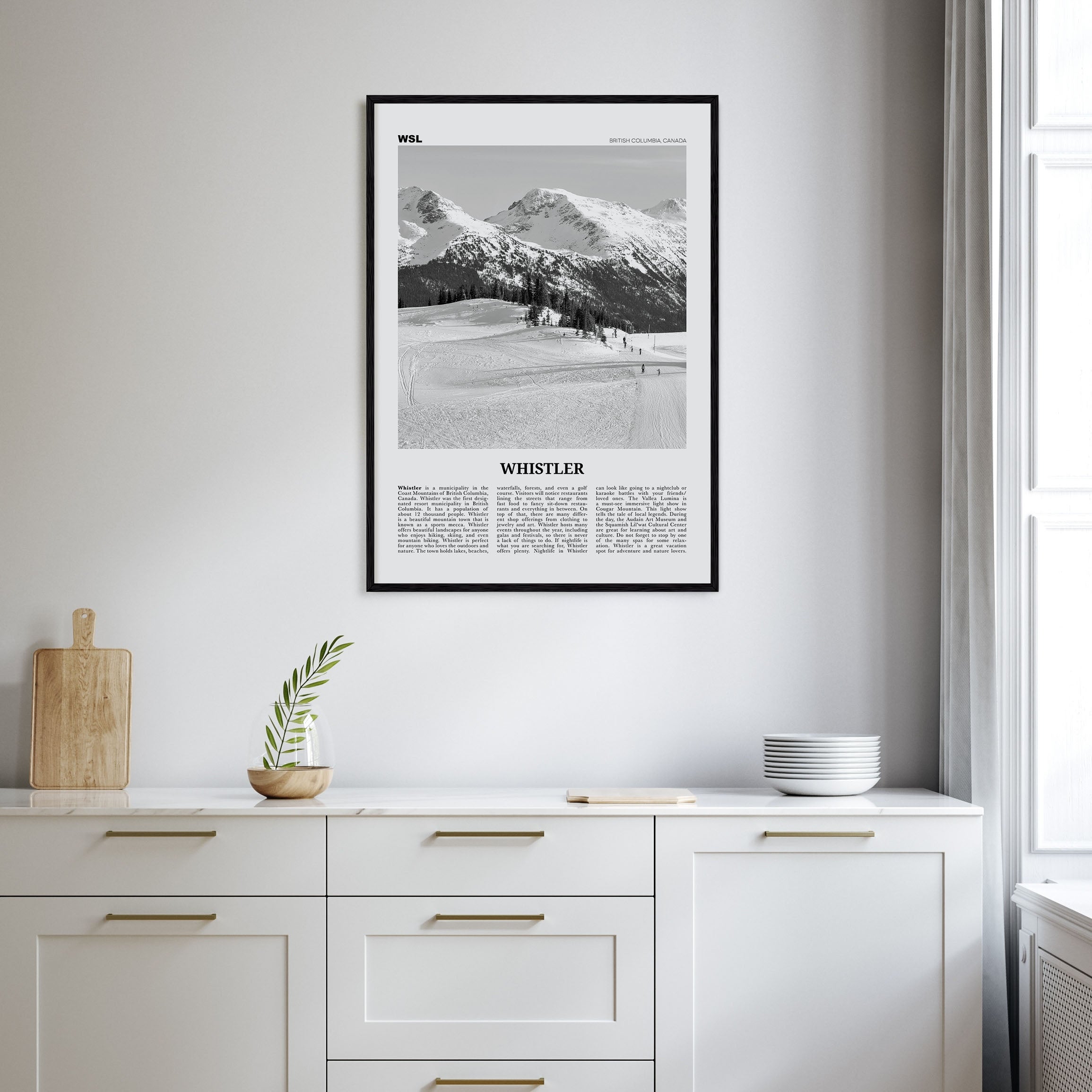 Whistler Travel B&W Poster