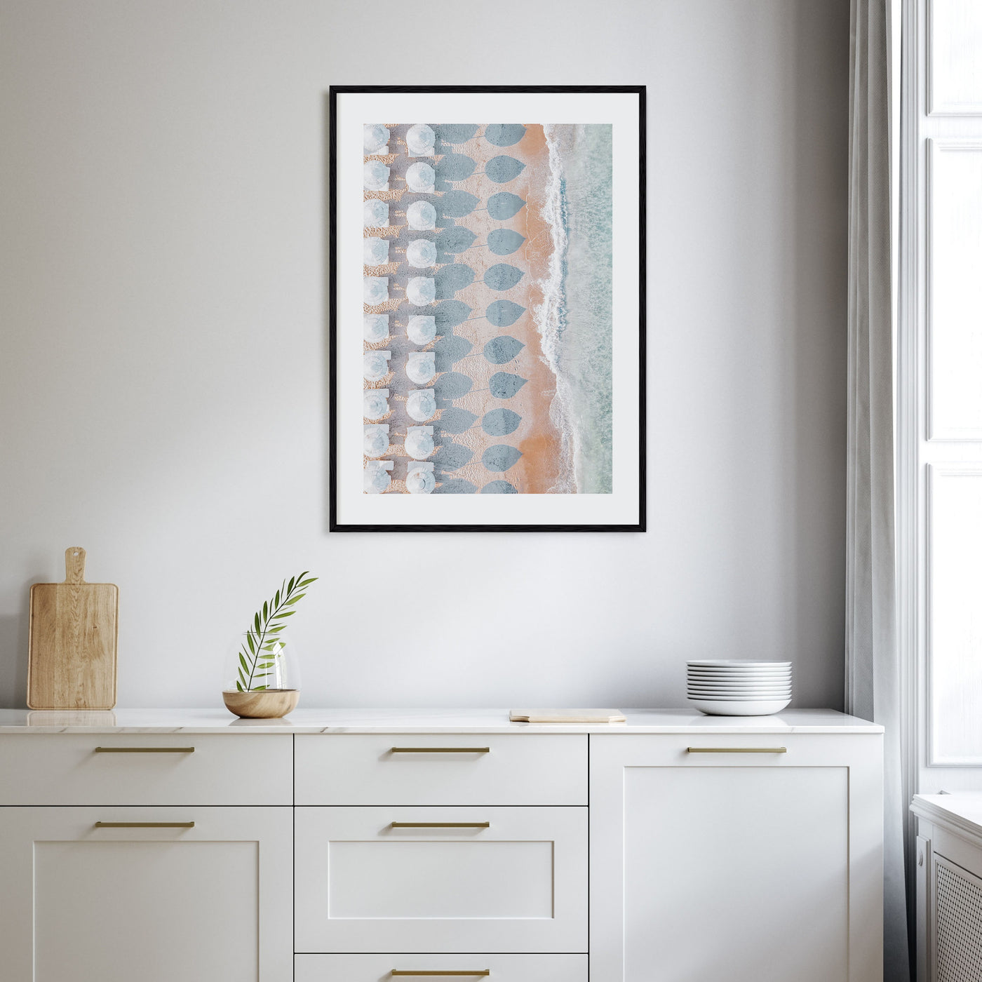 White Umbrellas Photo Color Poster