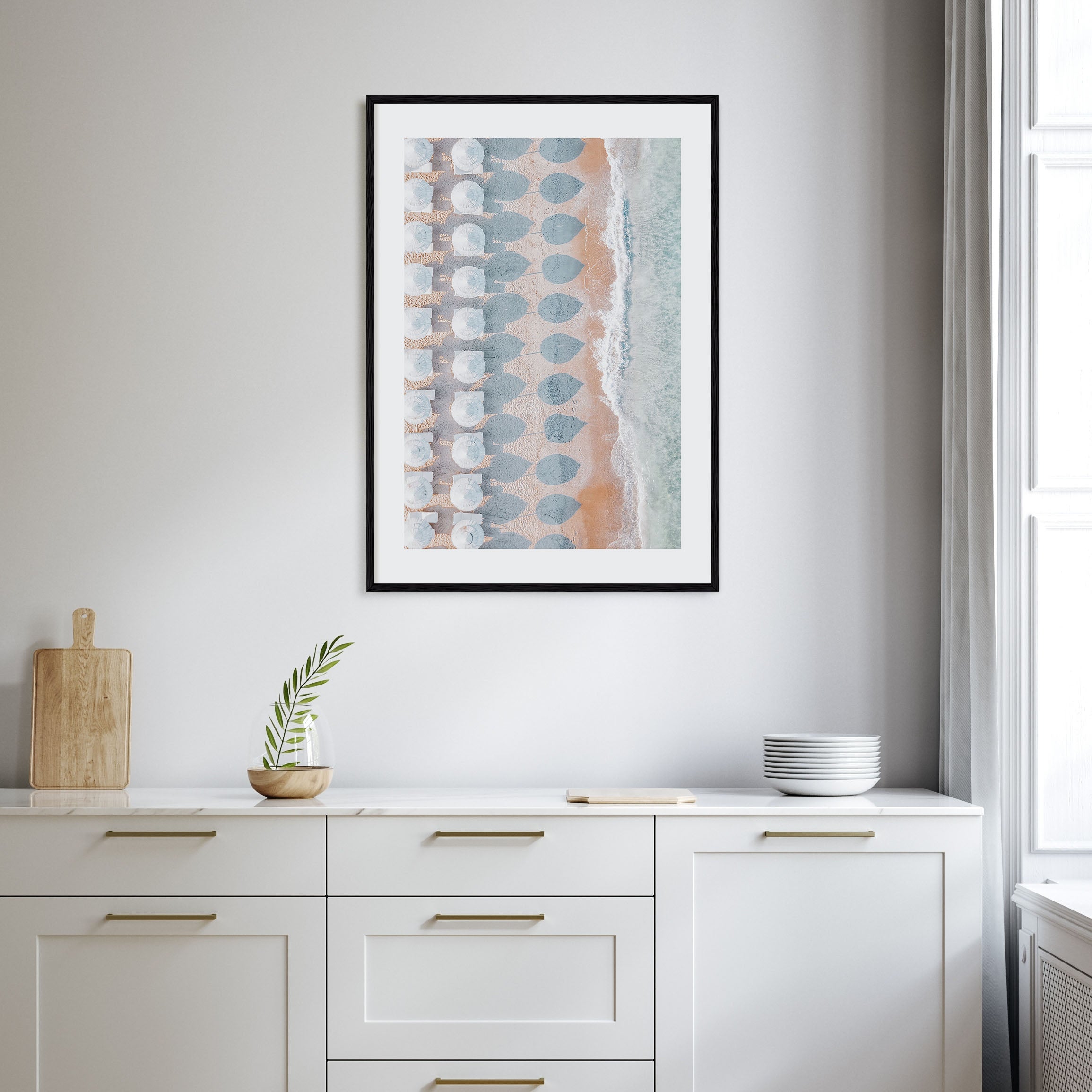 White Umbrellas Photo Color Poster
