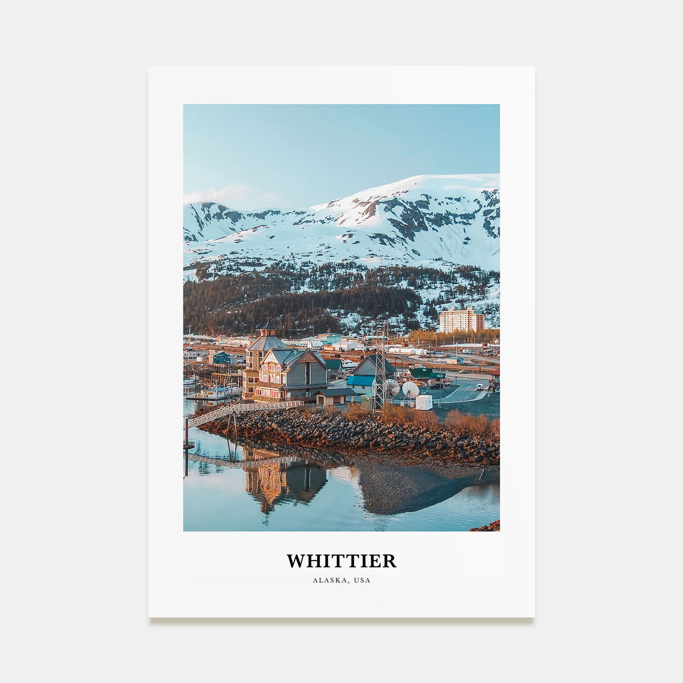 Whittier, Alaska Portrait Color Poster