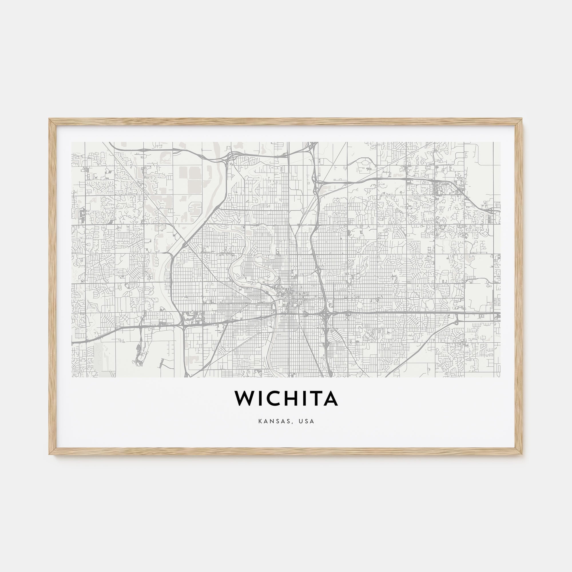 Wichita Map Landscape Poster