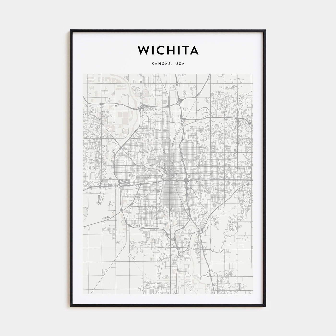 Wichita Map Portrait Poster