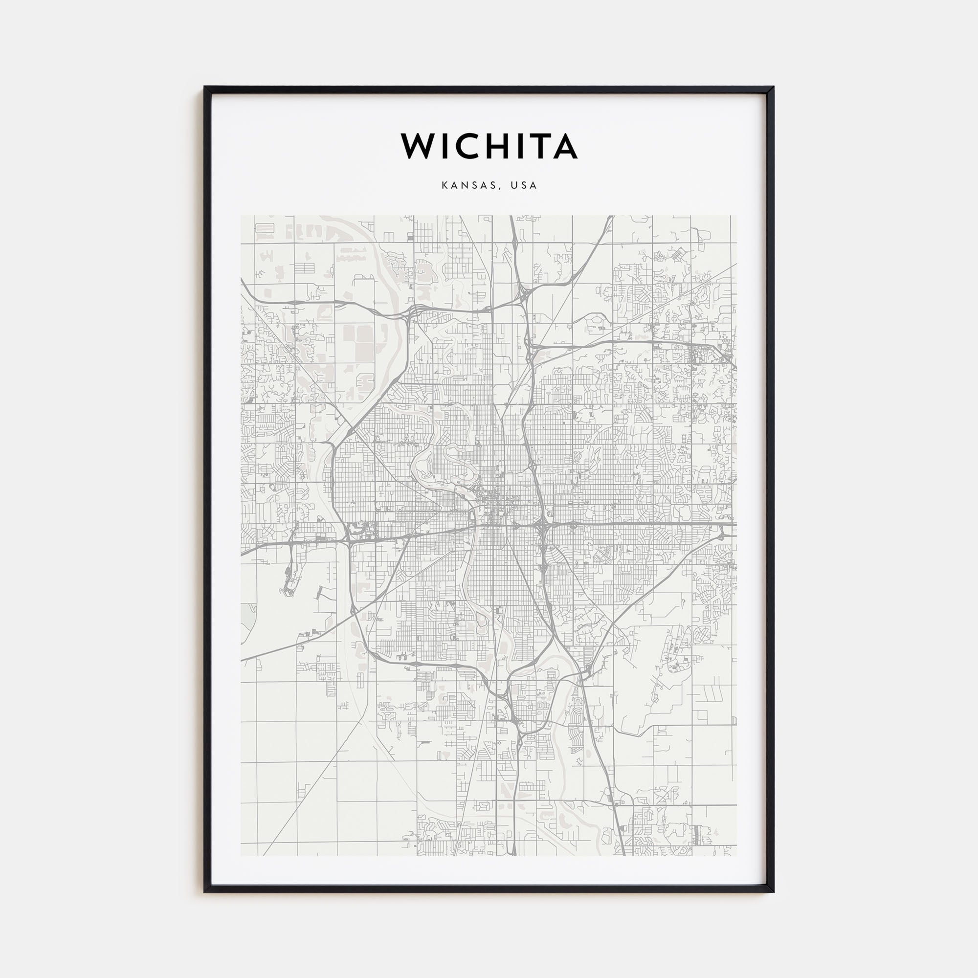 Wichita Map Portrait Poster