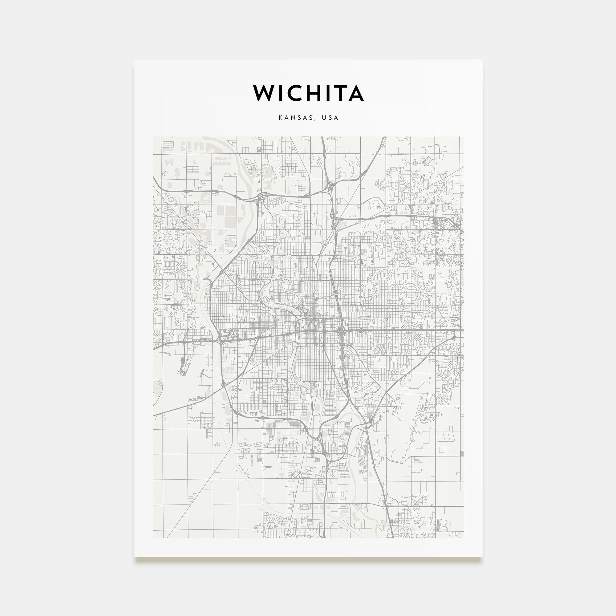 Wichita Map Portrait Poster