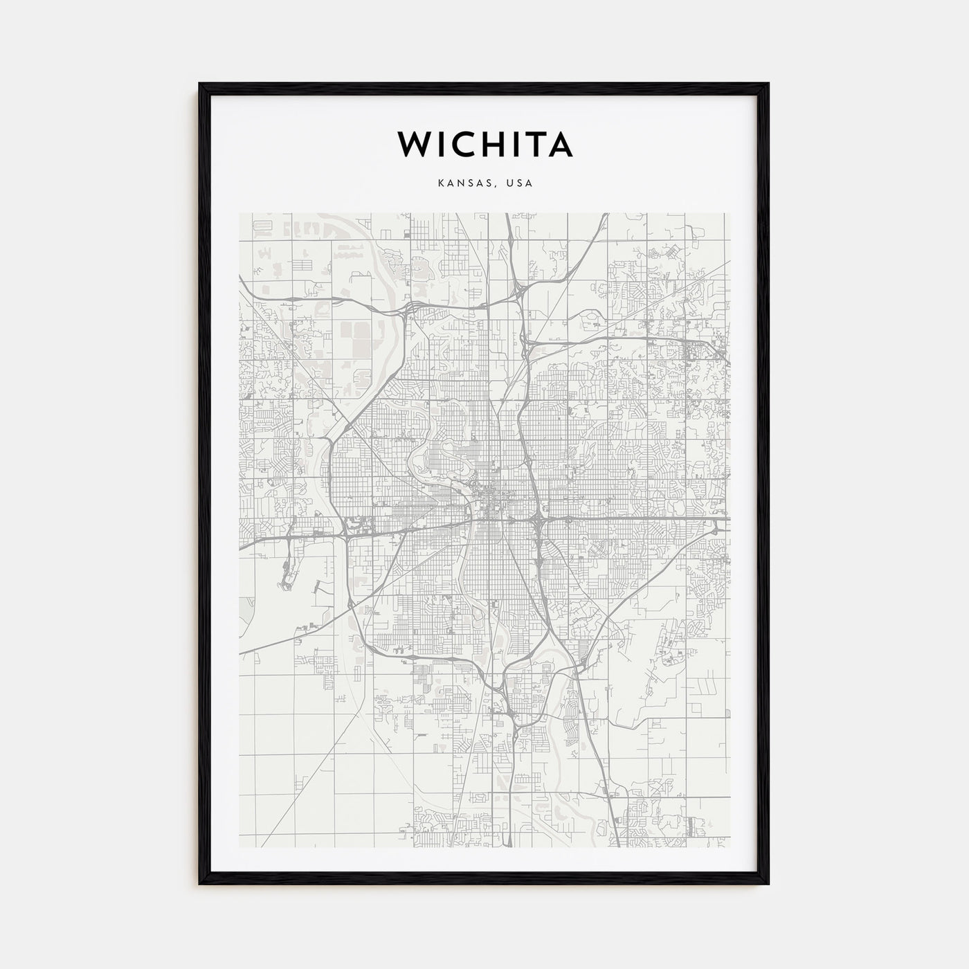 Wichita Map Portrait Poster