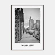 Wicker Park Portrait B&W Poster