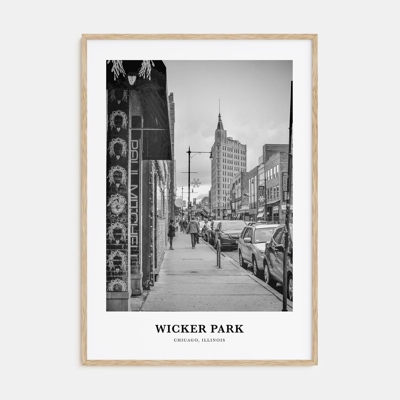 Wicker Park Portrait B&W Poster