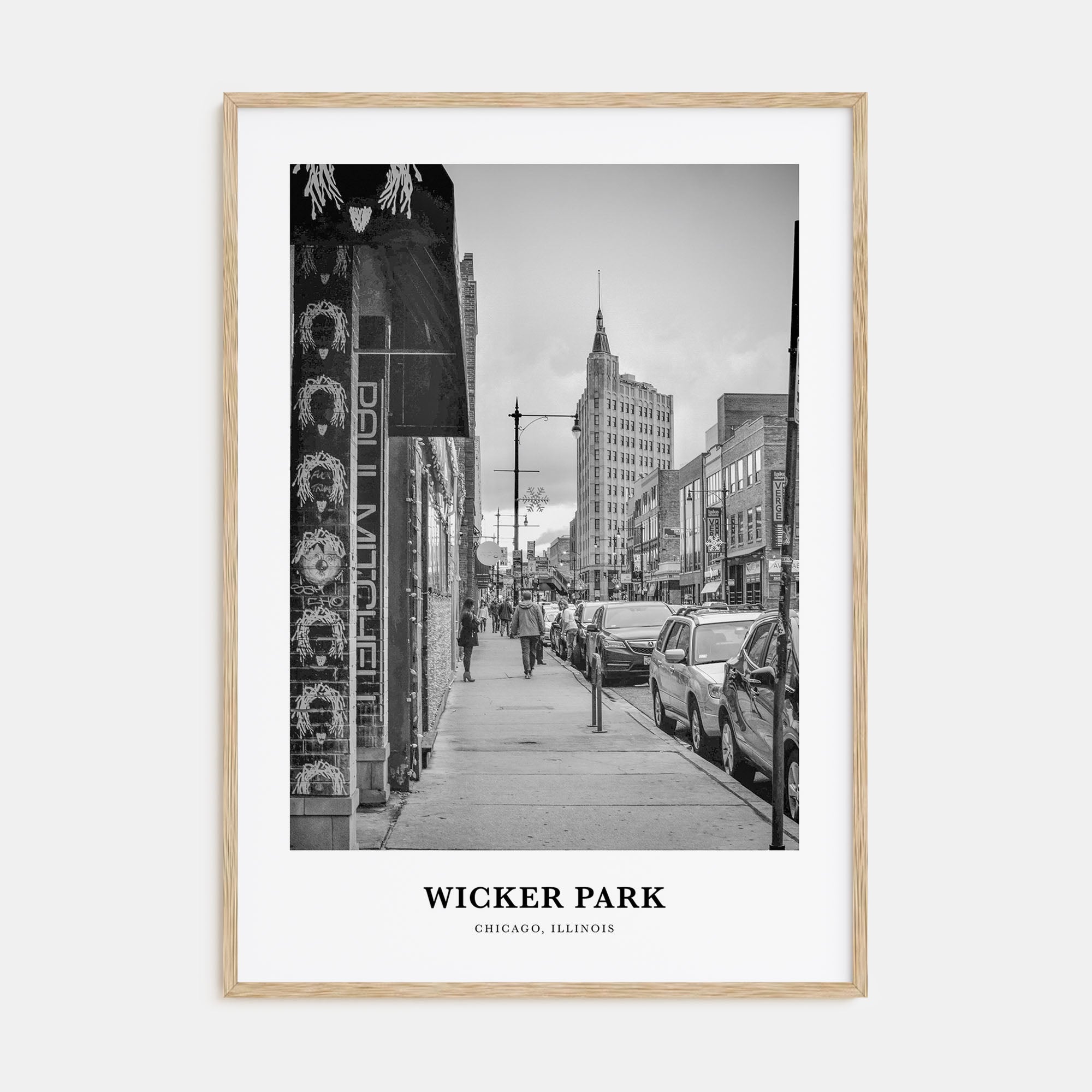 Wicker Park Portrait B&W Poster