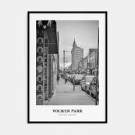 Wicker Park Portrait B&W Poster
