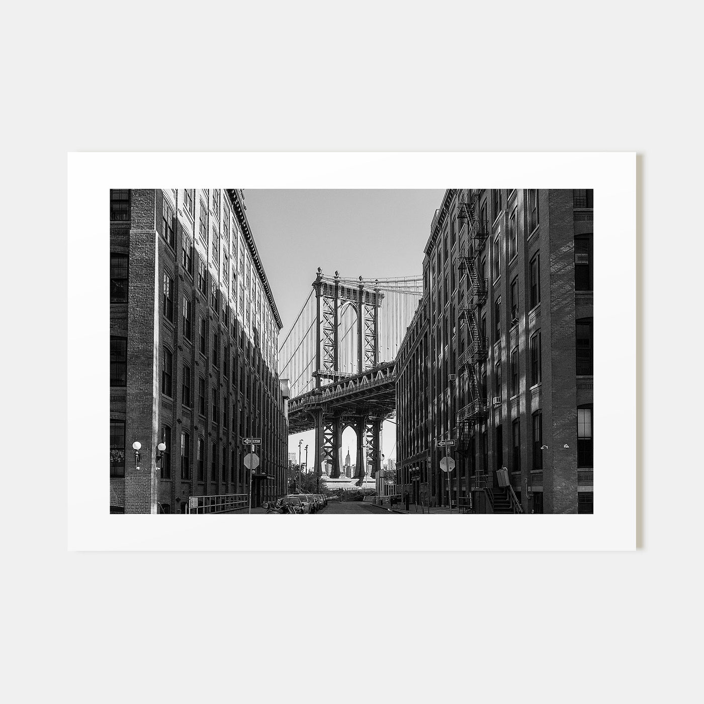 Williamsburg, New York Landscape B&W Poster