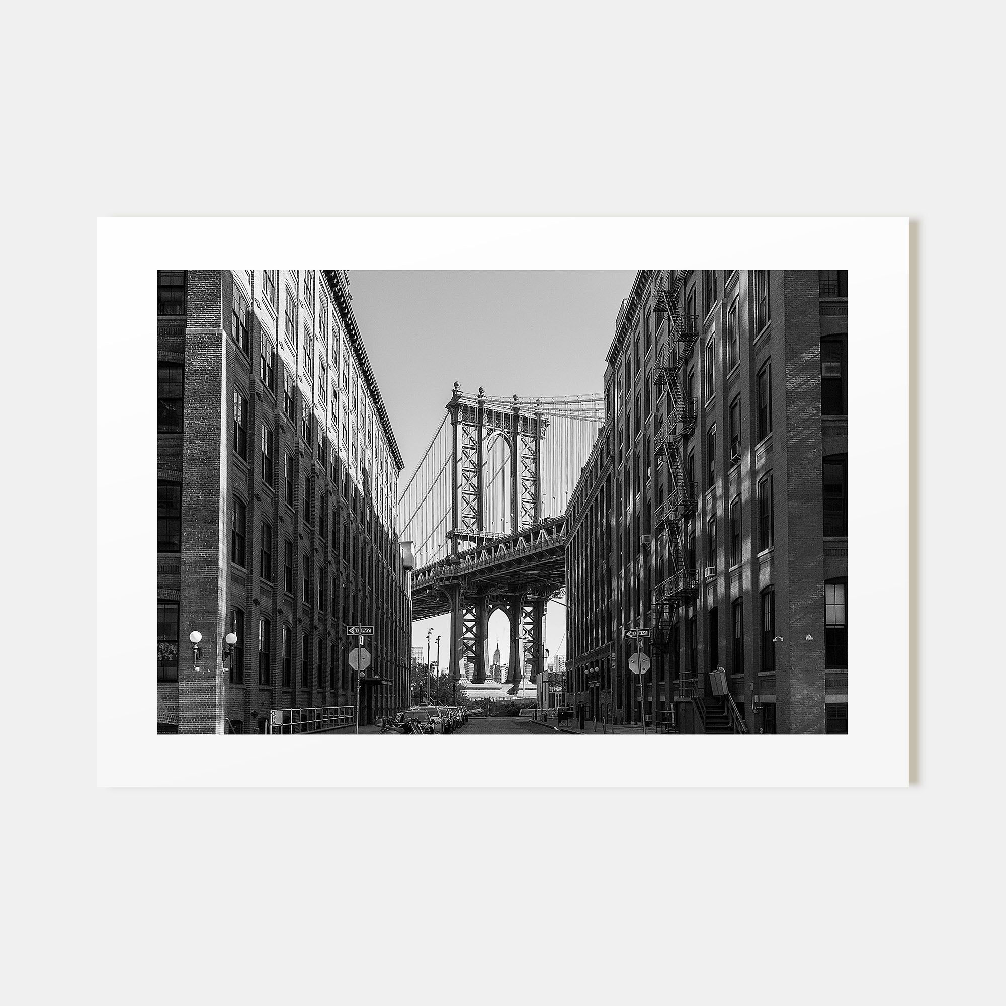 Williamsburg, New York Landscape B&W Poster