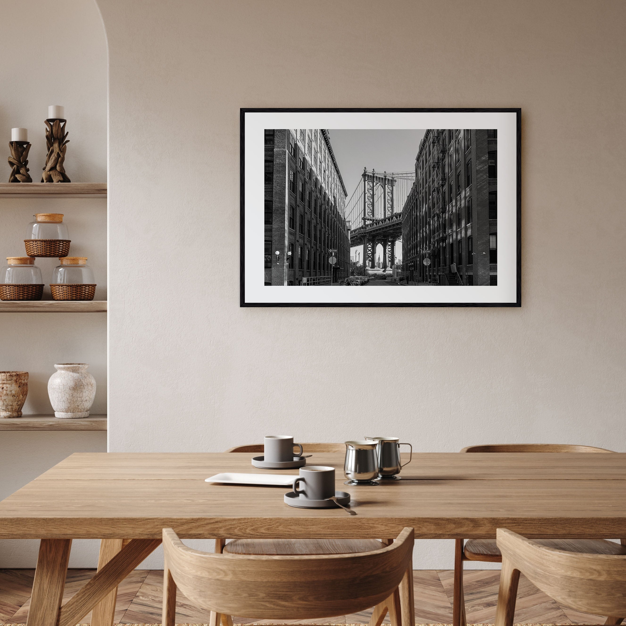 Williamsburg, New York Landscape B&W Poster