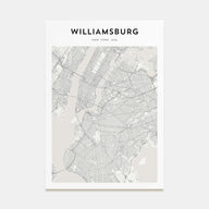 Williamsburg, New York Map Portrait Poster