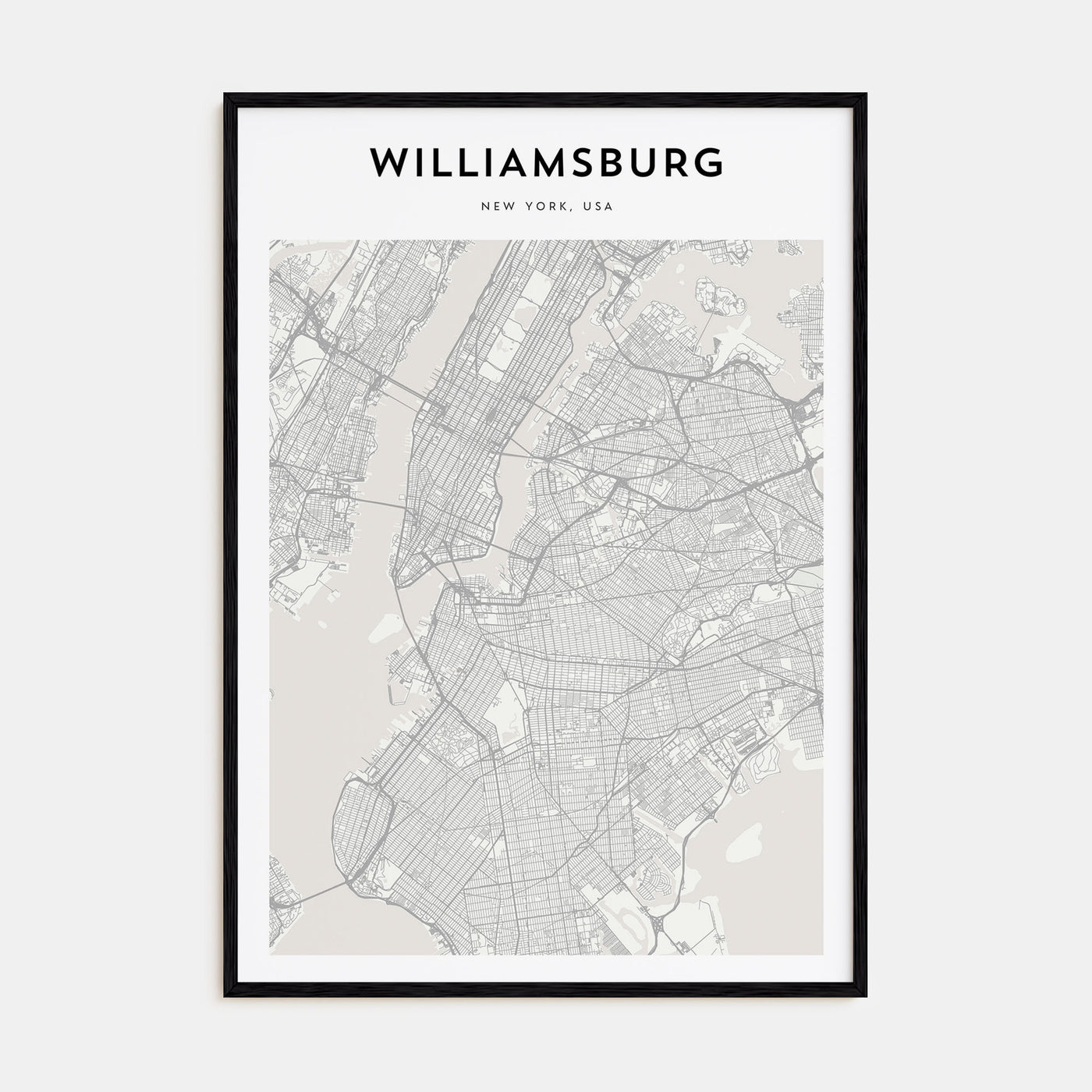 Williamsburg, New York Map Portrait Poster
