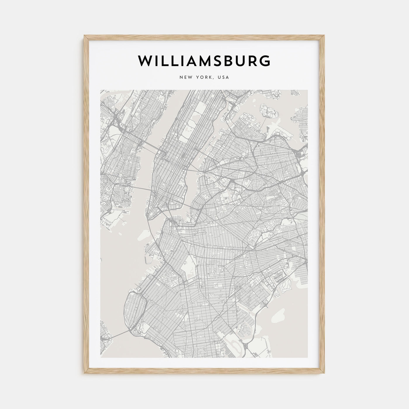Williamsburg, New York Map Portrait Poster