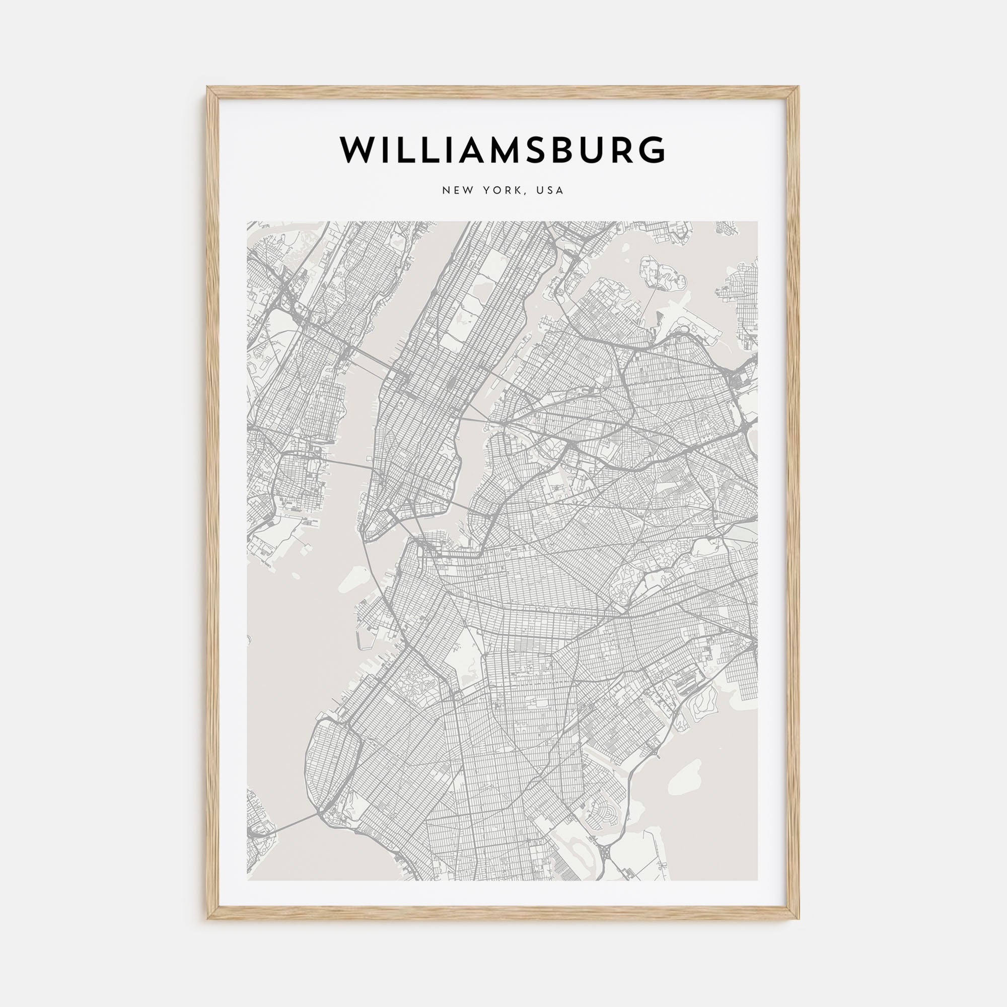 Williamsburg, New York Map Portrait Poster