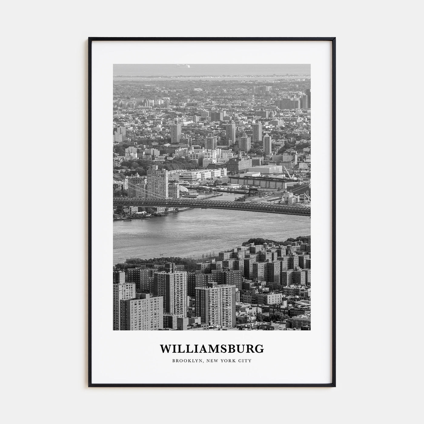 Williamsburg, New York Portrait B&W No 1 Poster
