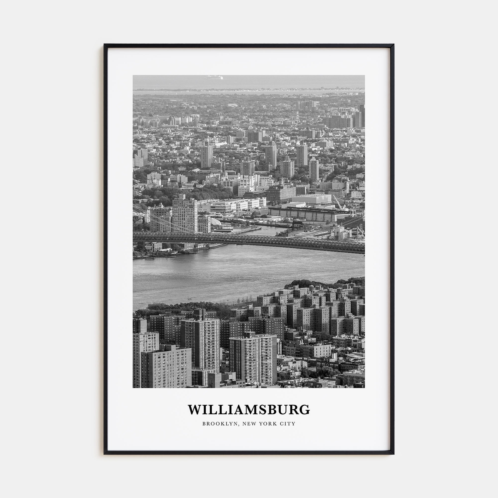 Williamsburg, New York Portrait B&W No 1 Poster