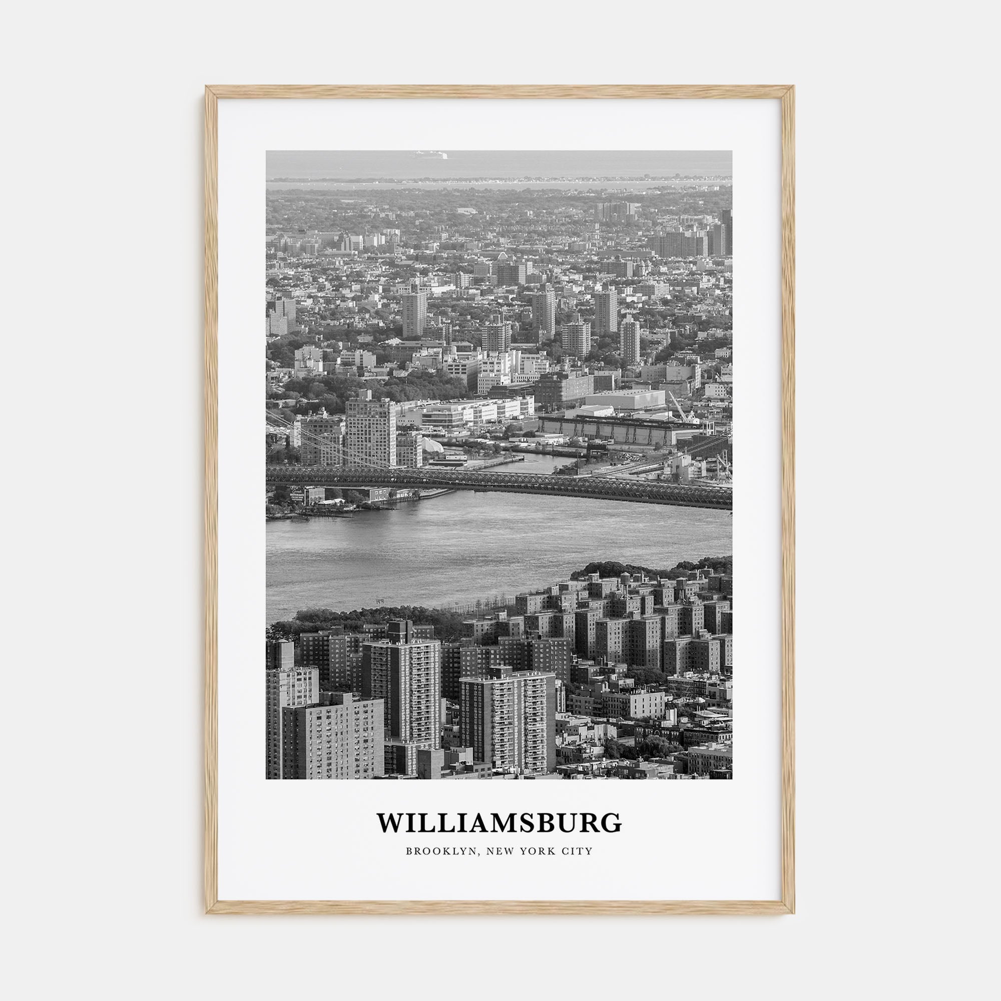 Williamsburg, New York Portrait B&W No 1 Poster