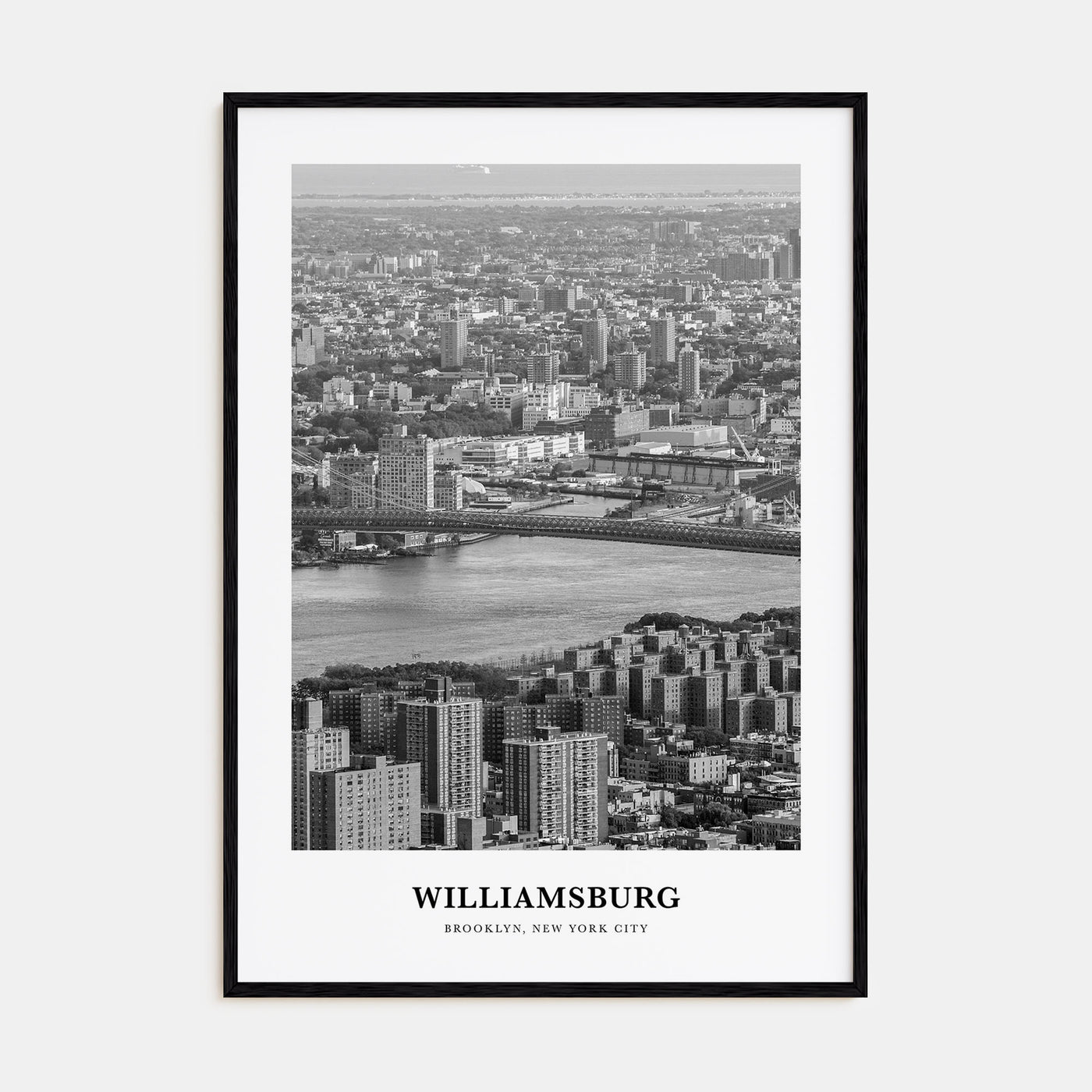 Williamsburg, New York Portrait B&W No 1 Poster