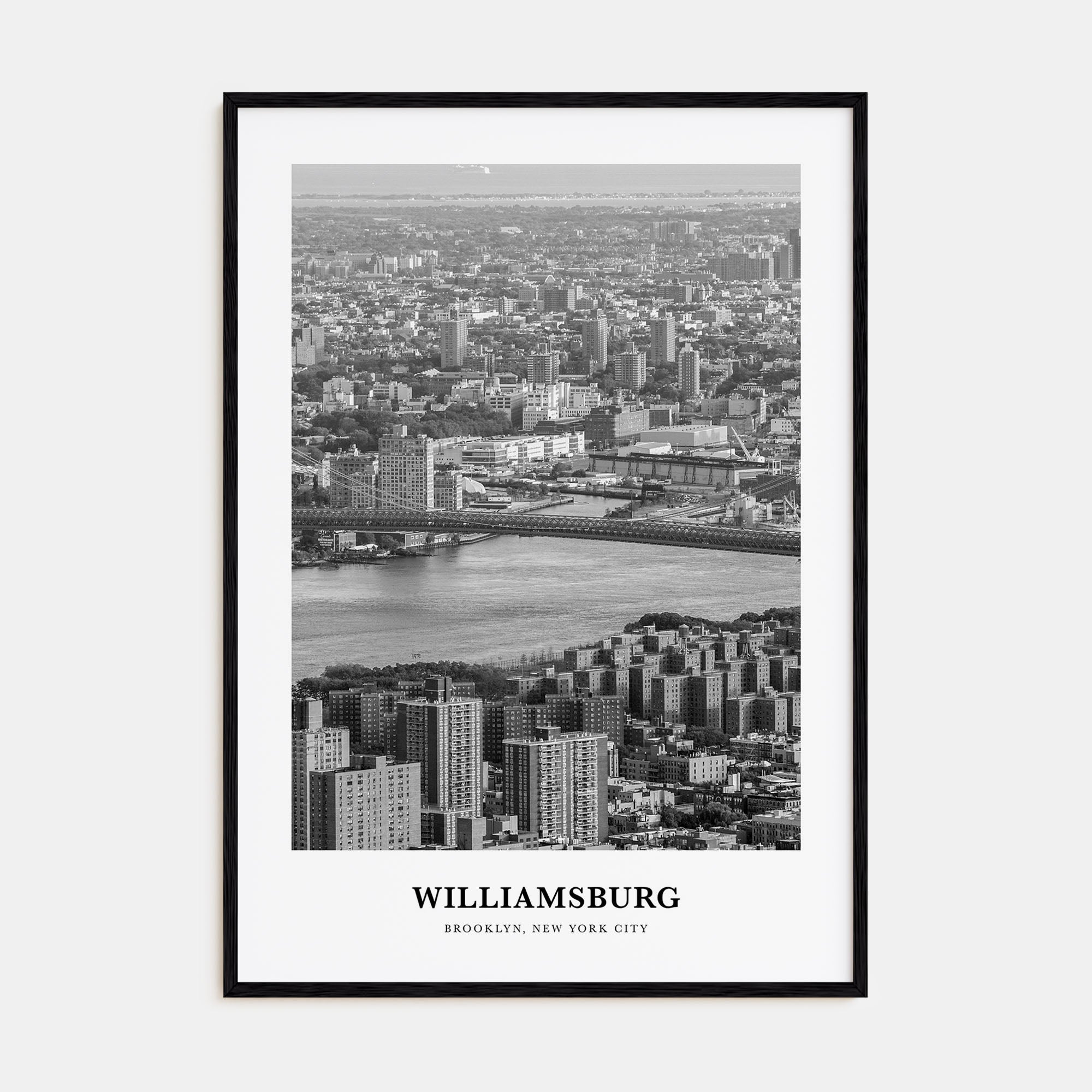 Williamsburg, New York Portrait B&W No 1 Poster