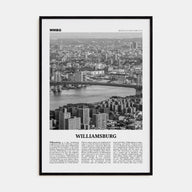 Williamsburg, New York Travel B&W No 1 Poster