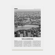 Williamsburg, New York Travel B&W No 1 Poster
