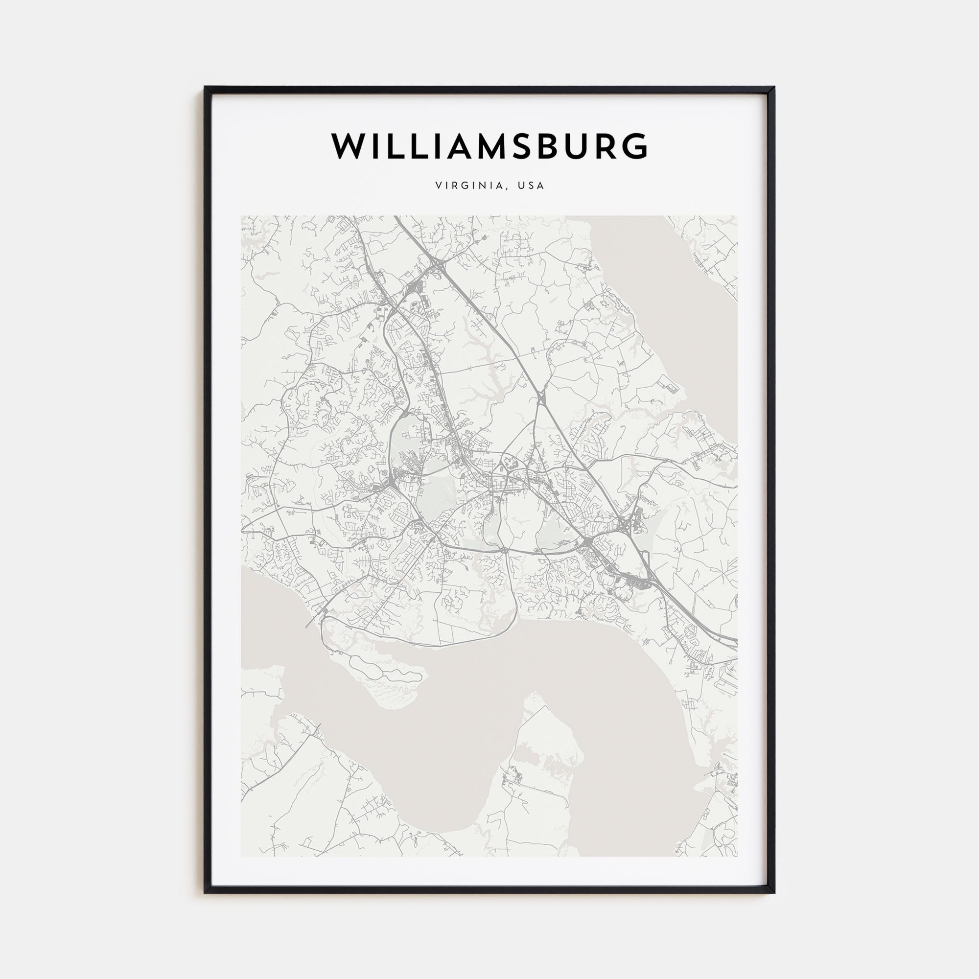 Williamsburg, Virginia Map Portrait Poster
