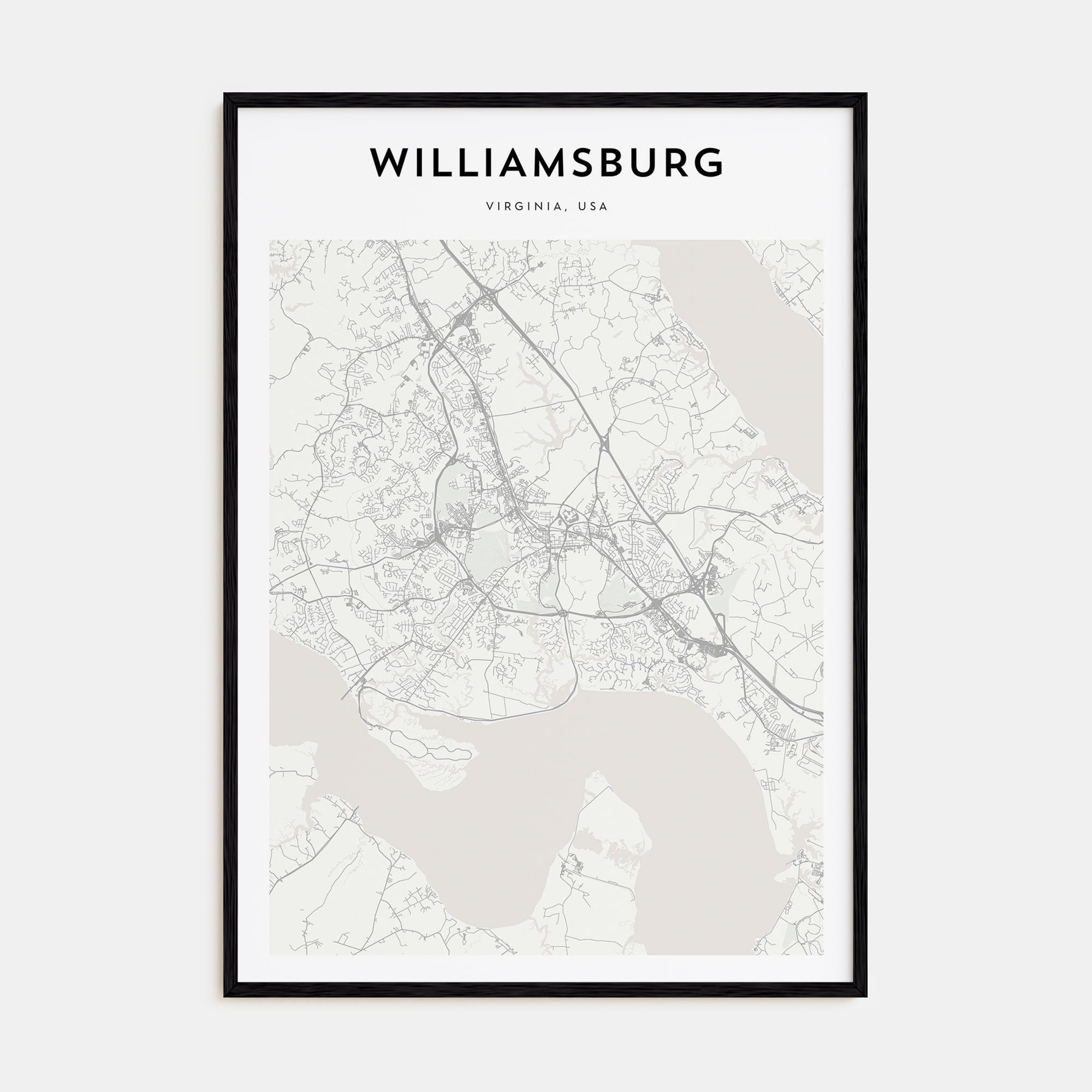 Williamsburg, Virginia Map Portrait Poster