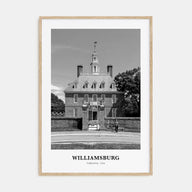 Williamsburg, Virginia Portrait B&W Poster