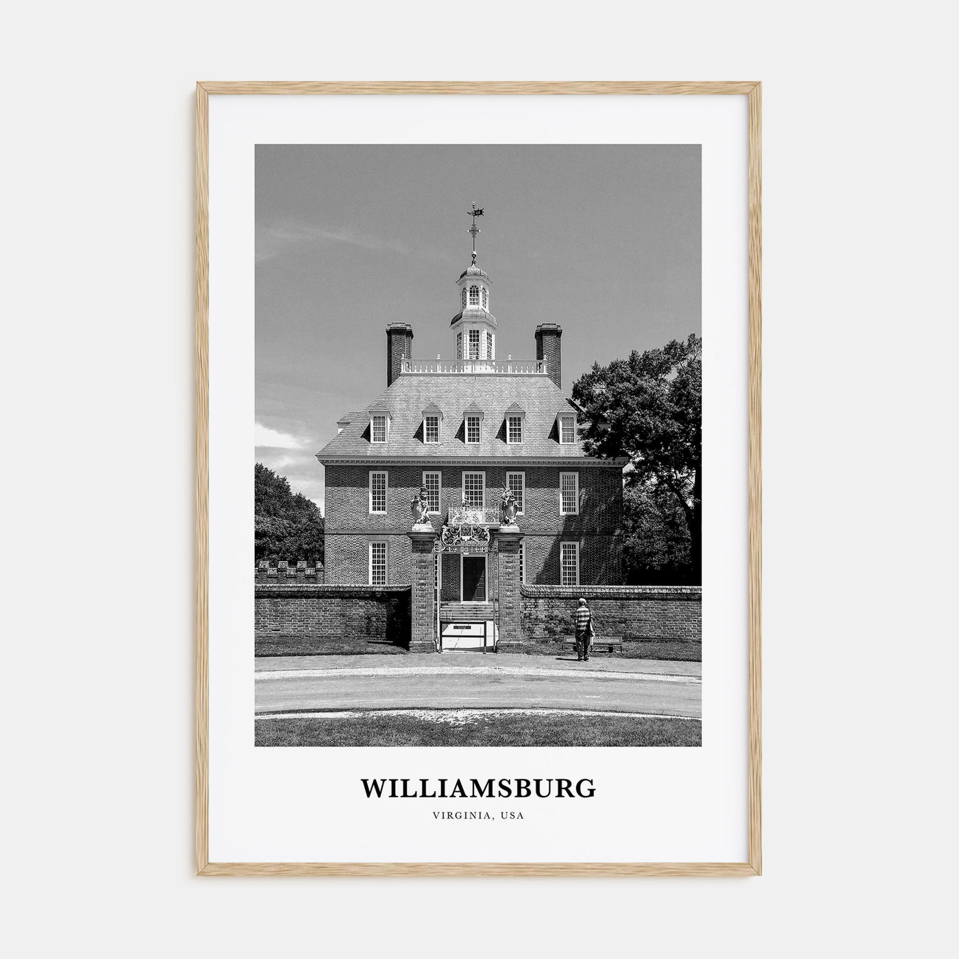 Williamsburg, Virginia Portrait B&W Poster