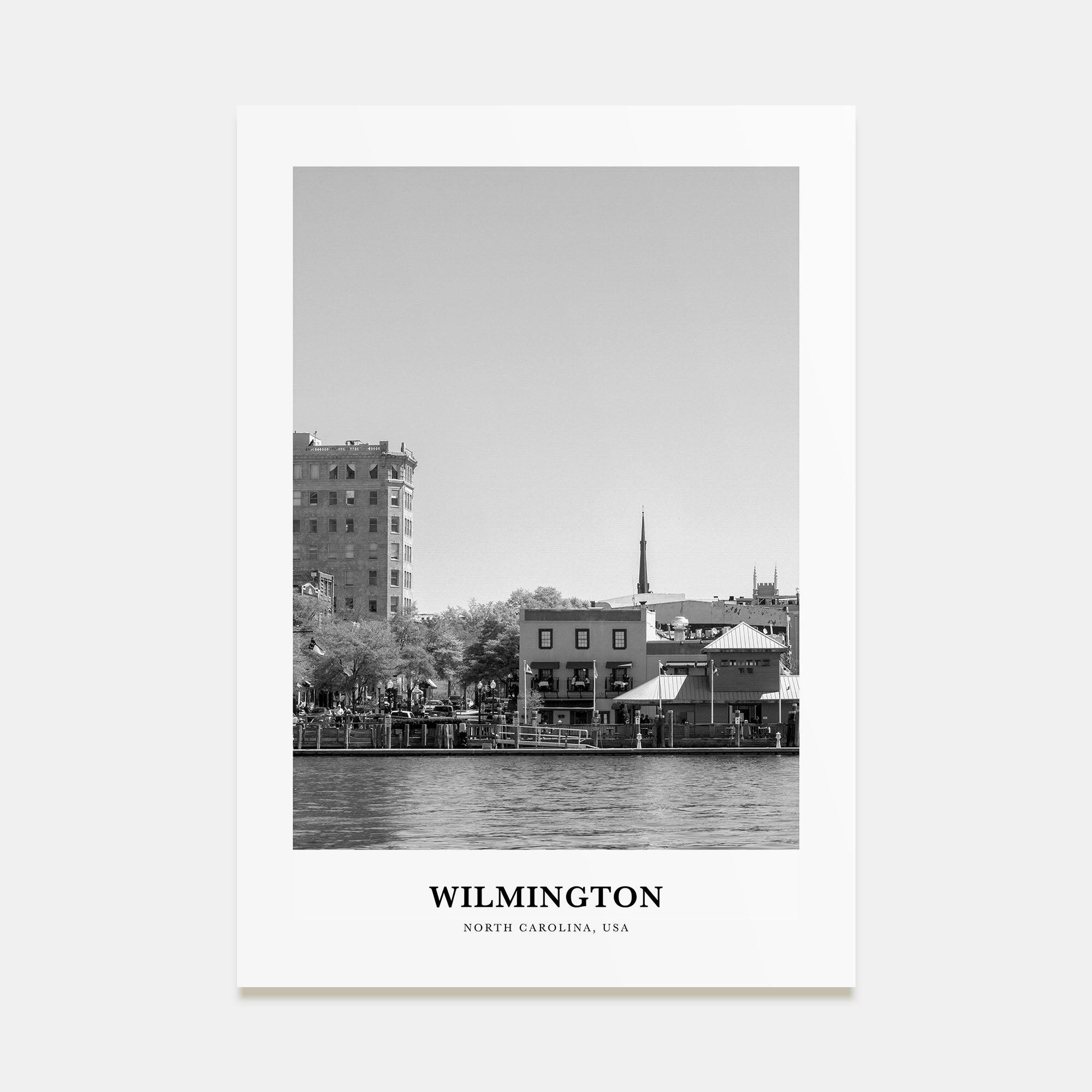 Wilmington, North Carolina Portrait B&W No 2 Poster