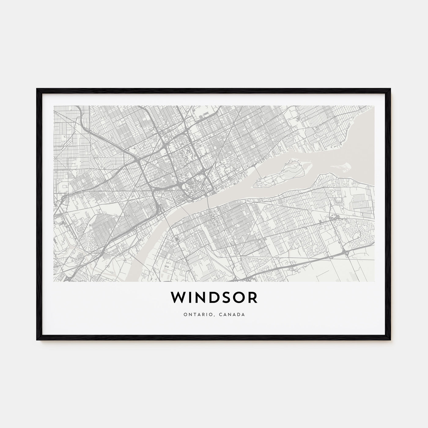 Windsor, Canada Map Landscape Poster