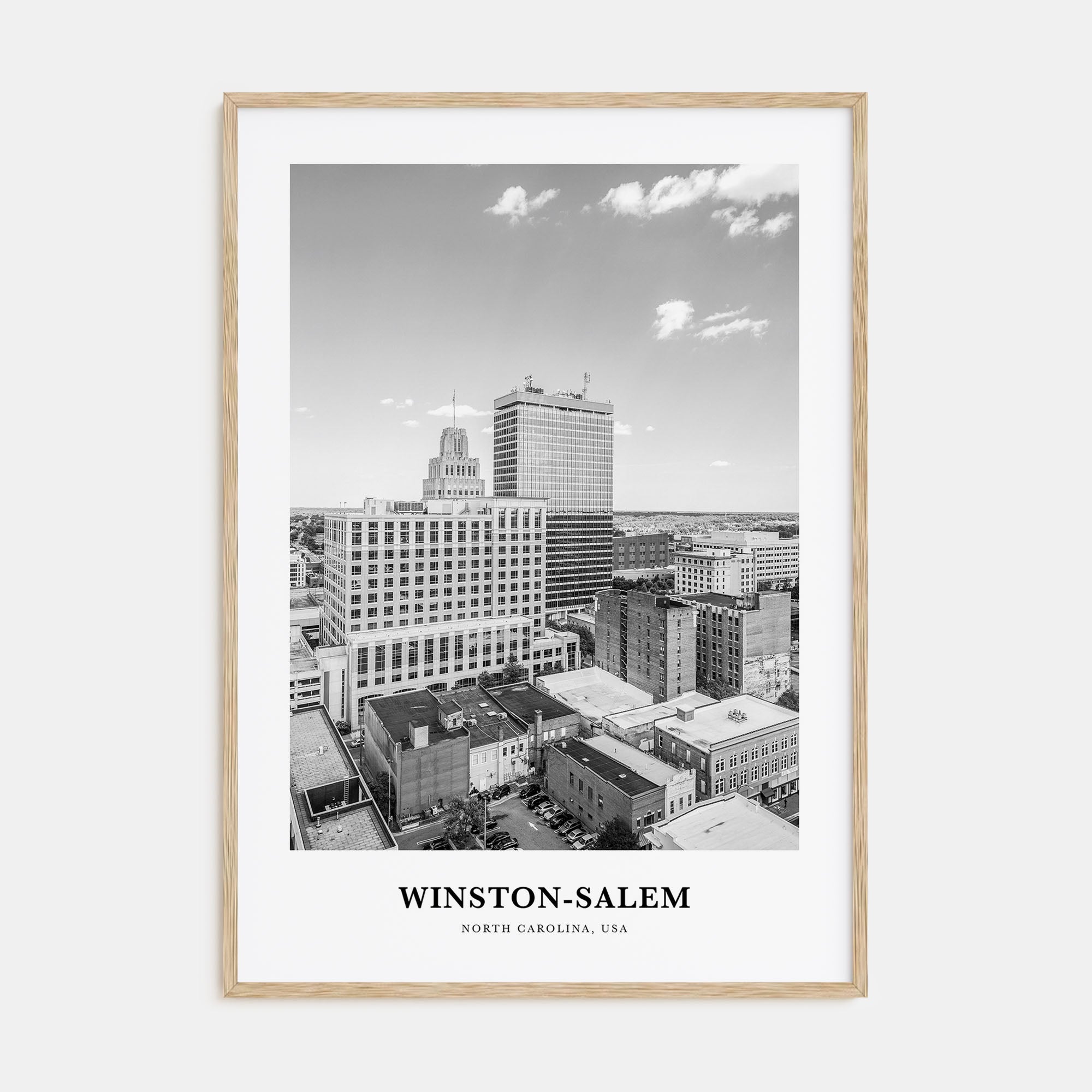 Winston-Salem Portrait B&W Poster