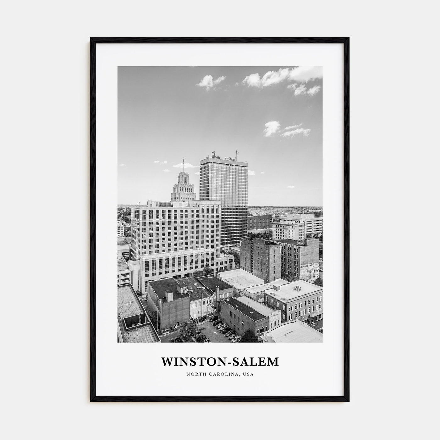 Winston-Salem Portrait B&W Poster