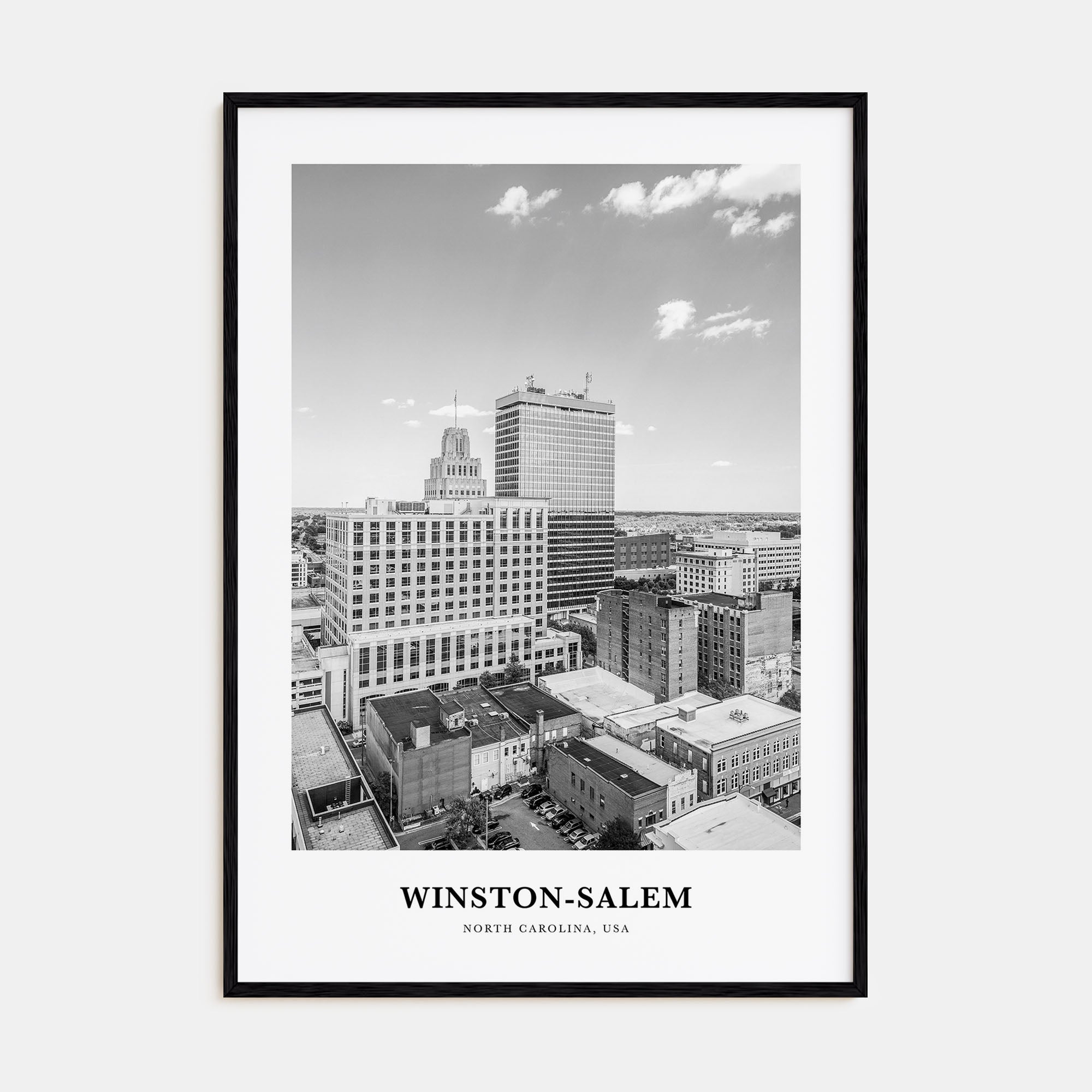 Winston-Salem Portrait B&W Poster