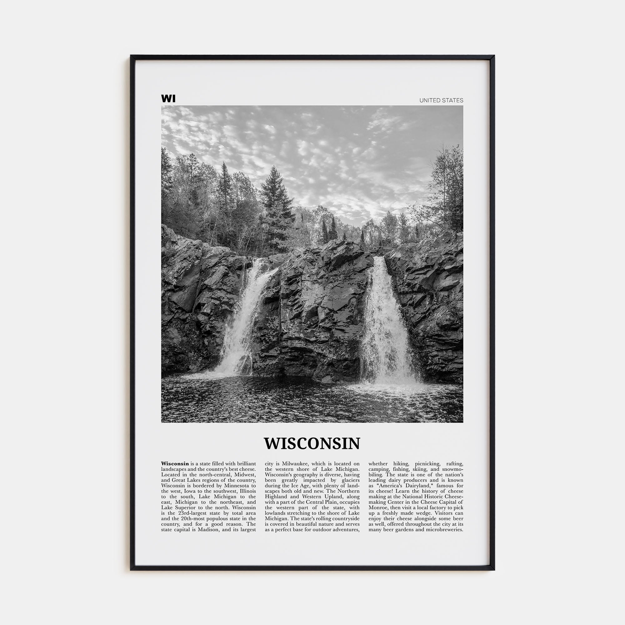 Wisconsin Travel B&W No 1 Poster