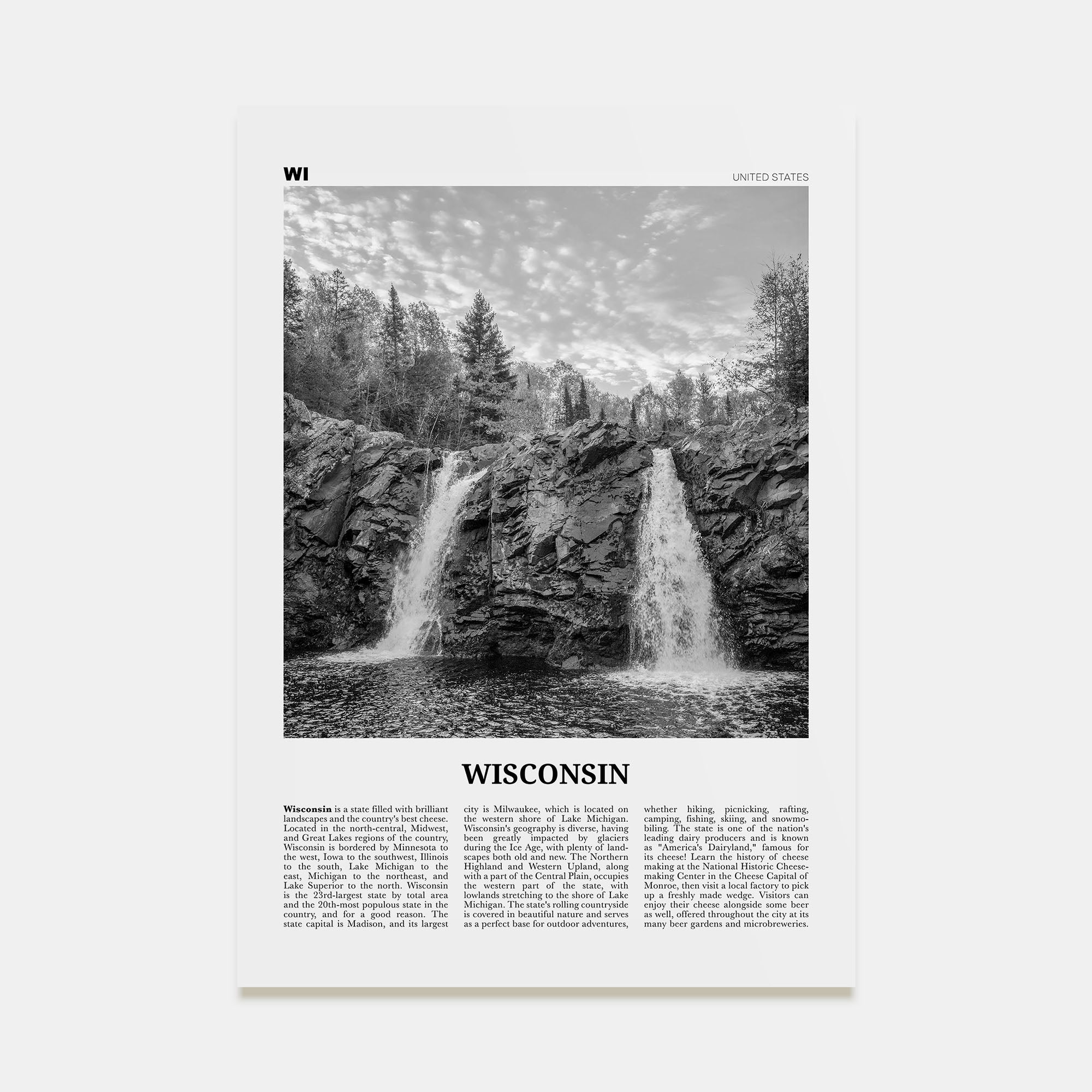 Wisconsin Travel B&W No 1 Poster