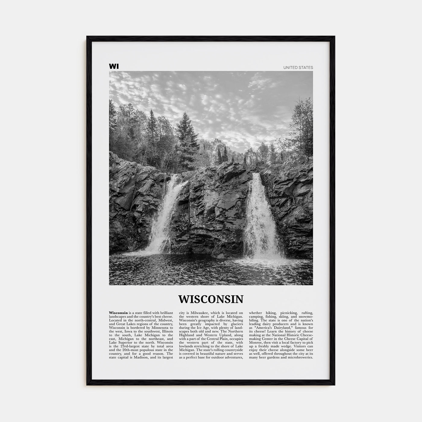 Wisconsin Travel B&W No 1 Poster