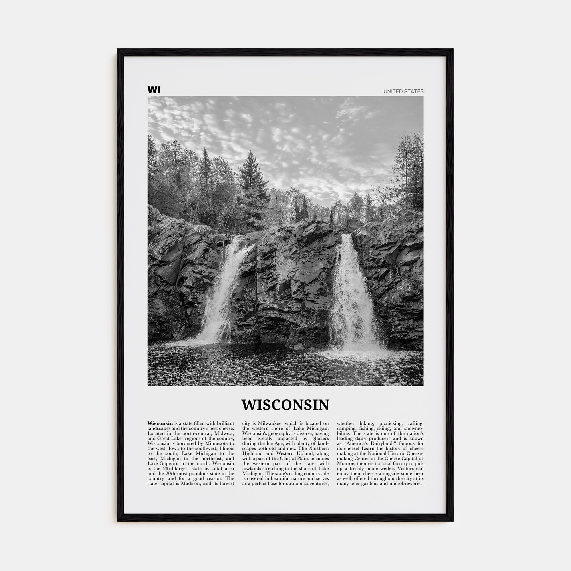 Wisconsin Travel B&W No 1 Poster
