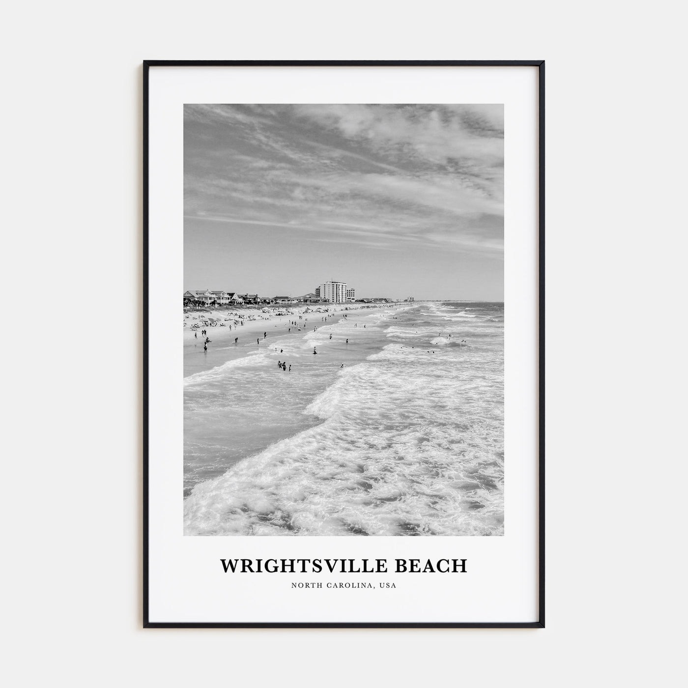 Wrightsville Beach Portrait B&W No 2 Poster