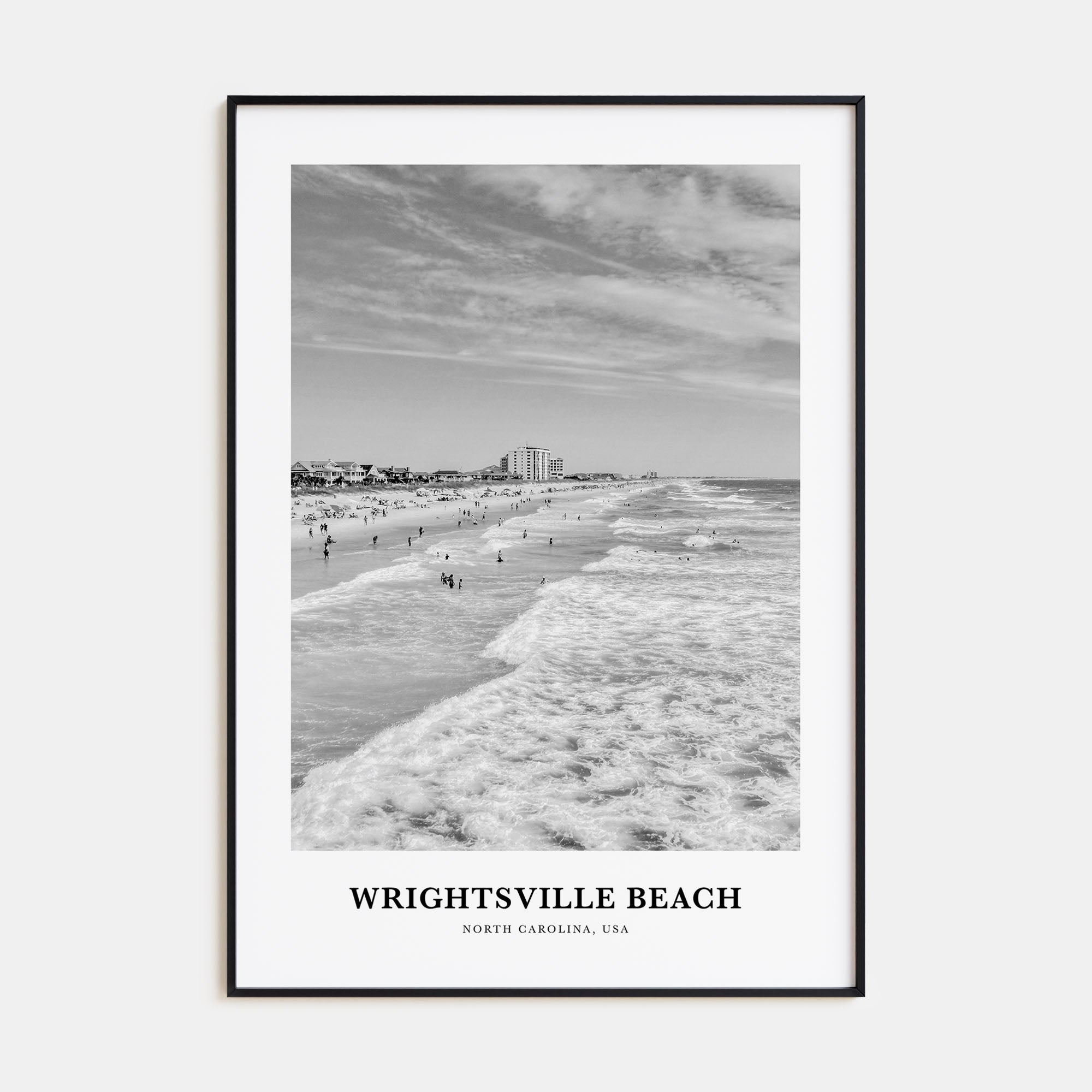 Wrightsville Beach Portrait B&W No 2 Poster