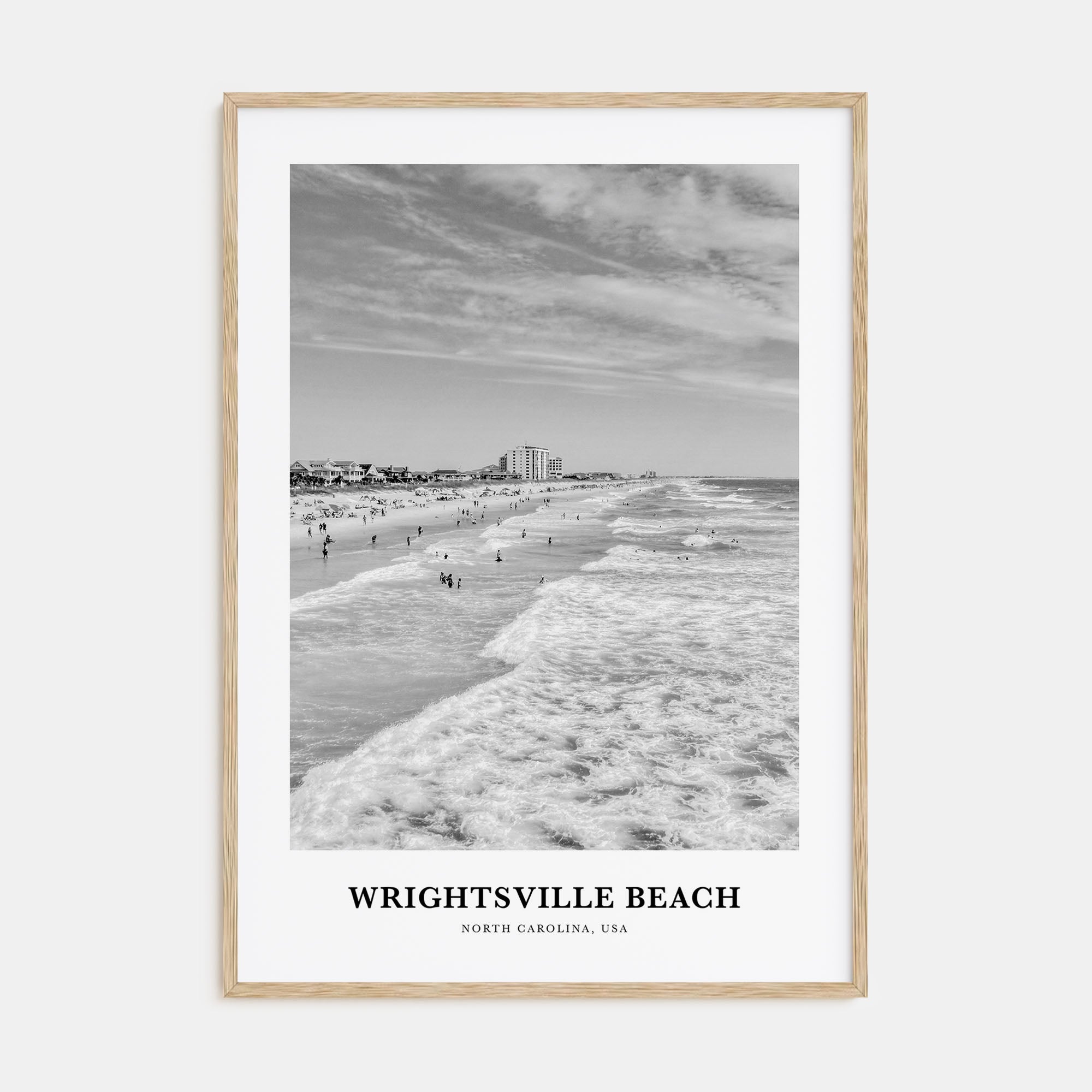 Wrightsville Beach Portrait B&W No 2 Poster