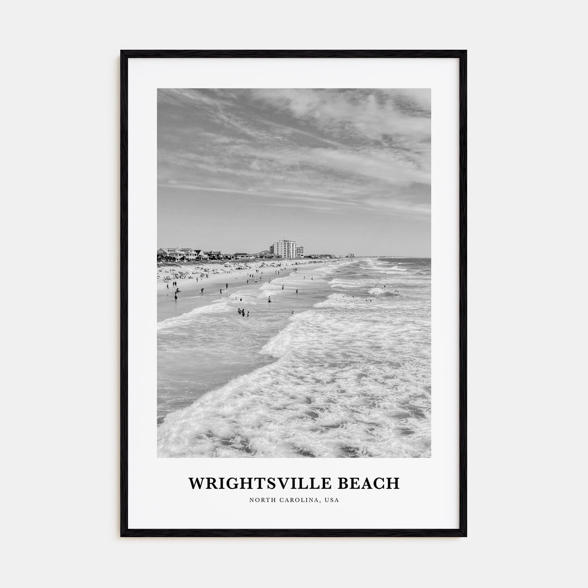 Wrightsville Beach Portrait B&W No 2 Poster