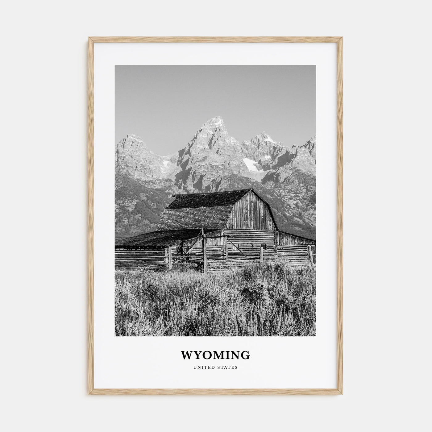 Wyoming Portrait B&W Poster