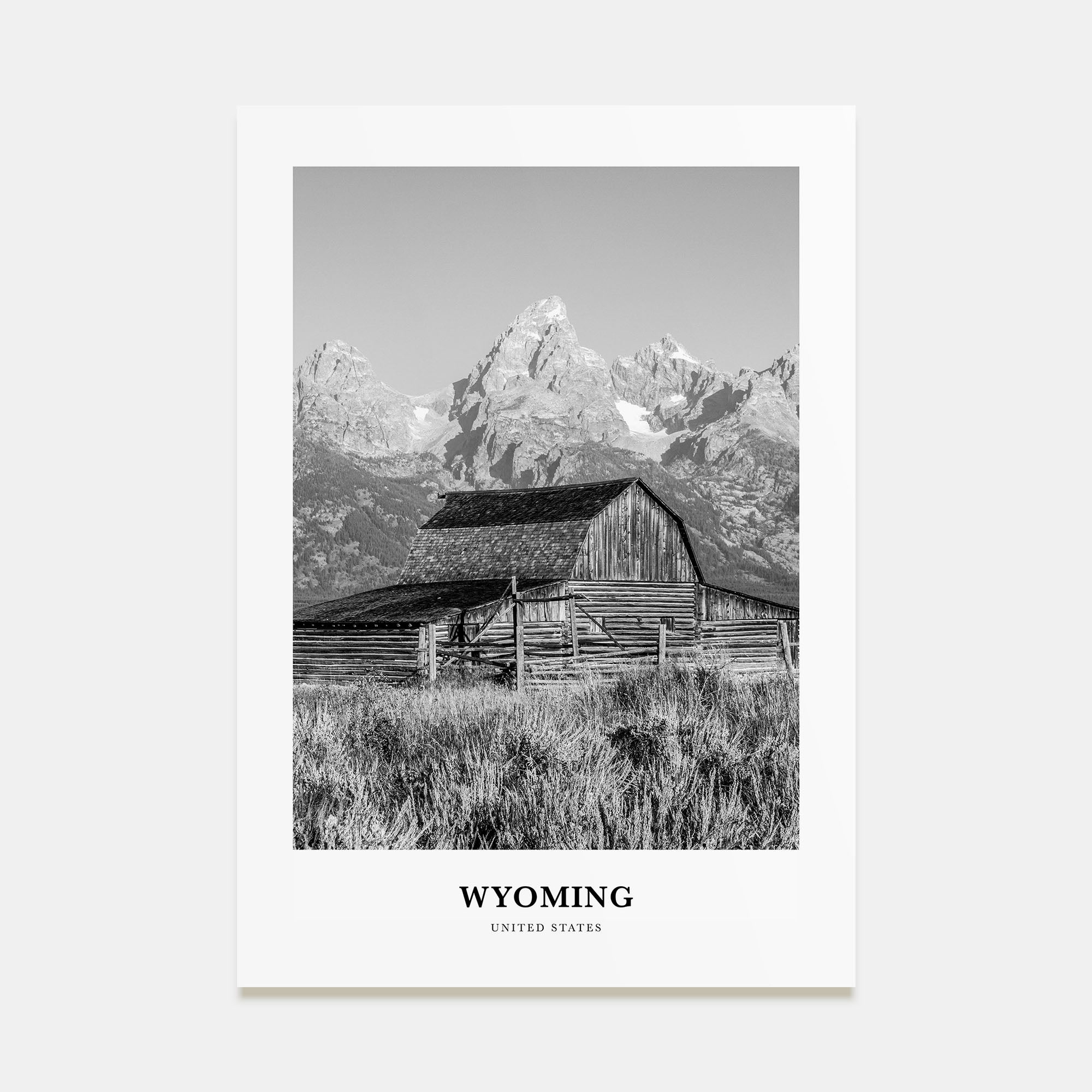 Wyoming Portrait B&W Poster