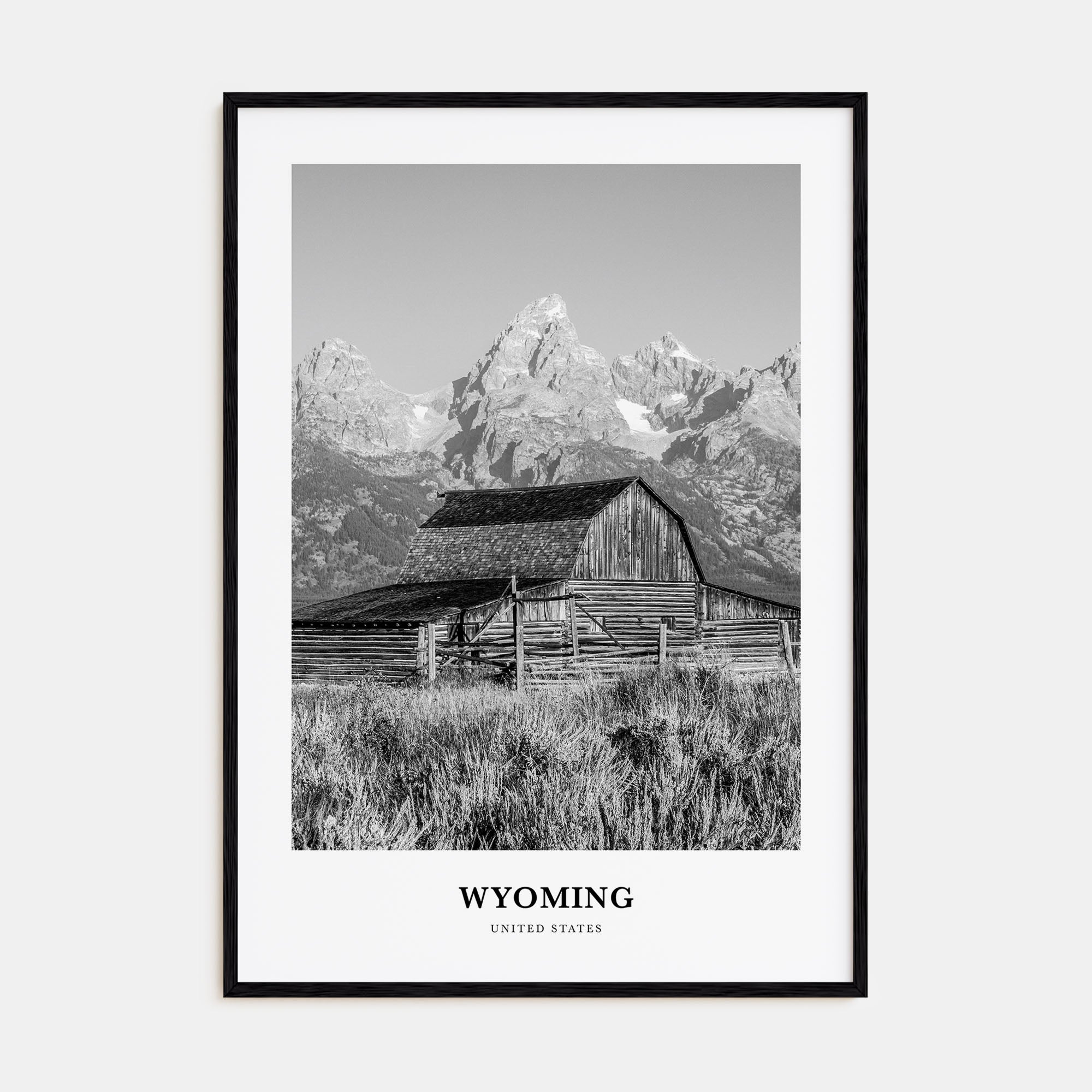 Wyoming Portrait B&W Poster