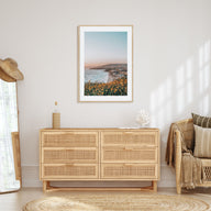 Yellow Flowers Ocean Photo Color Poster