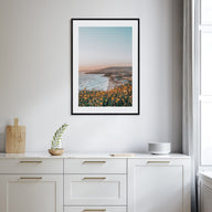 Yellow Flowers Ocean Photo Color Poster