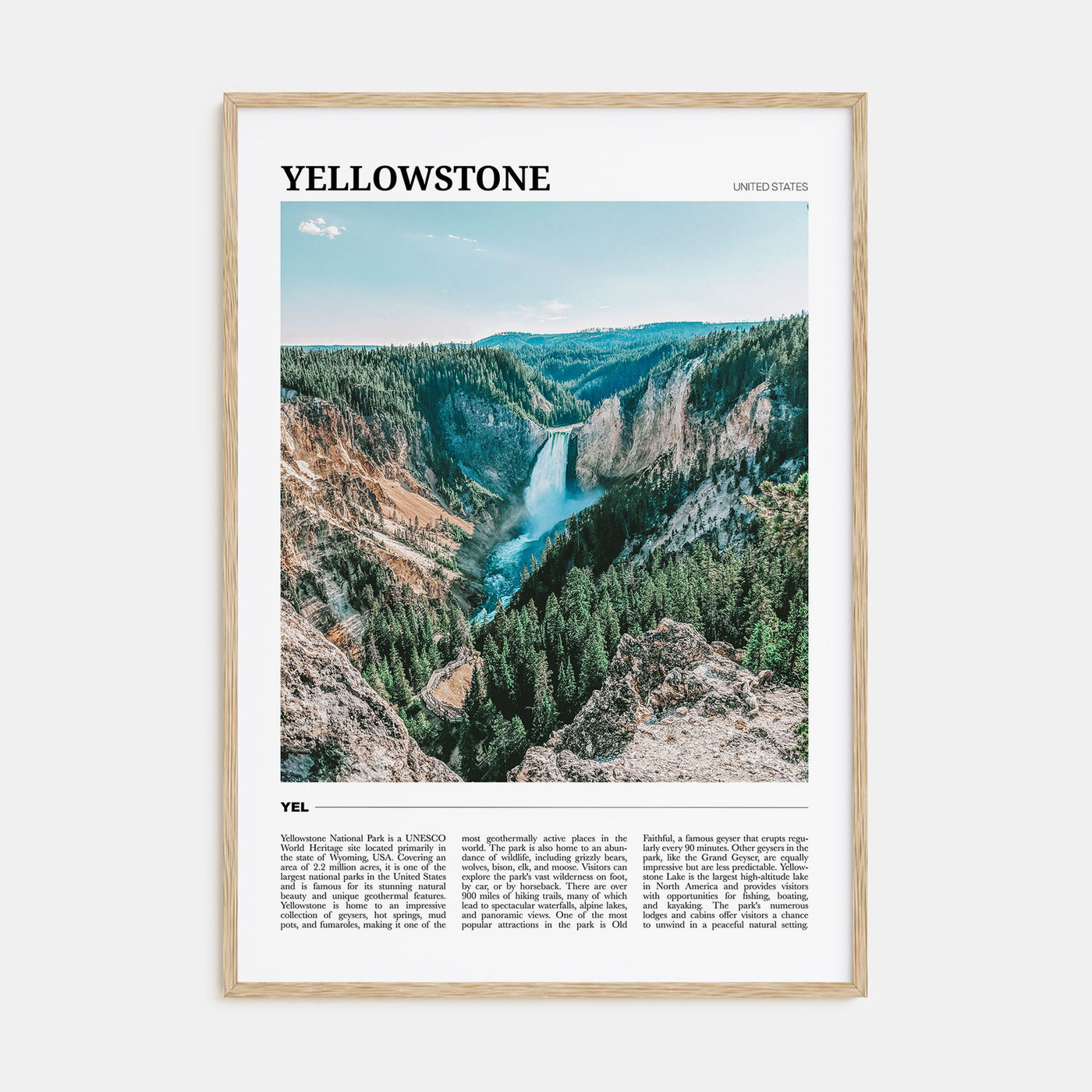 Yellowstone National Park Travel Color No 1 Poster